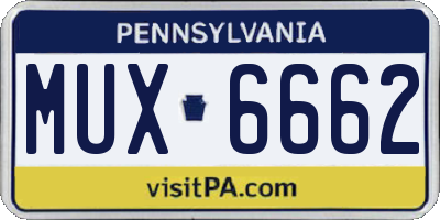 PA license plate MUX6662
