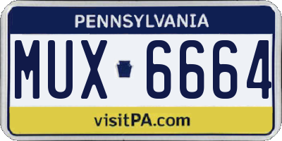 PA license plate MUX6664