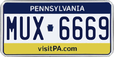 PA license plate MUX6669