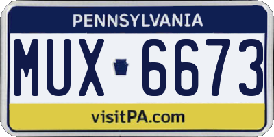 PA license plate MUX6673