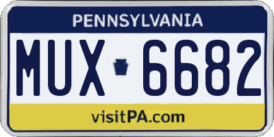 PA license plate MUX6682
