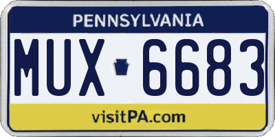 PA license plate MUX6683