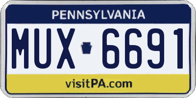 PA license plate MUX6691