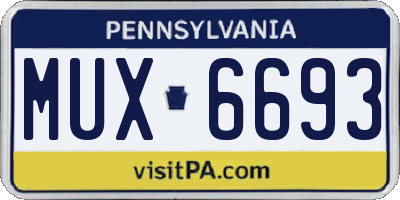 PA license plate MUX6693