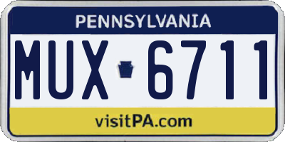 PA license plate MUX6711