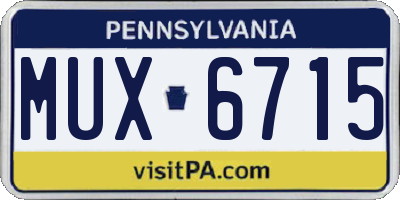 PA license plate MUX6715
