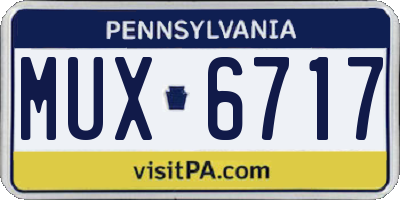 PA license plate MUX6717