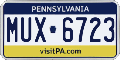 PA license plate MUX6723