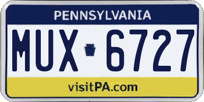 PA license plate MUX6727