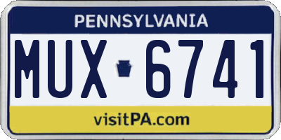 PA license plate MUX6741