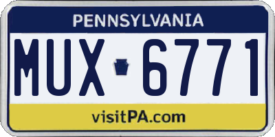 PA license plate MUX6771