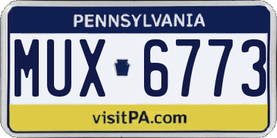 PA license plate MUX6773