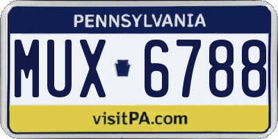 PA license plate MUX6788