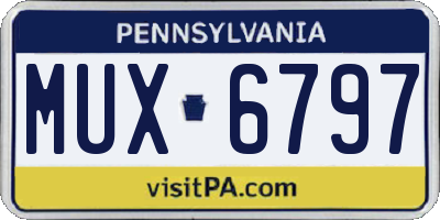 PA license plate MUX6797