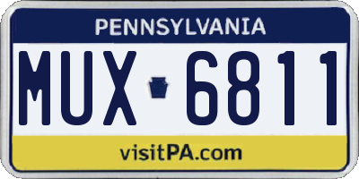 PA license plate MUX6811