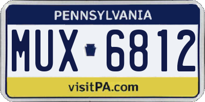 PA license plate MUX6812