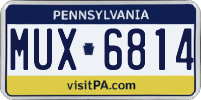 PA license plate MUX6814