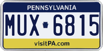 PA license plate MUX6815