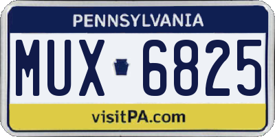 PA license plate MUX6825