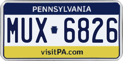 PA license plate MUX6826