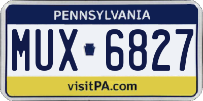 PA license plate MUX6827