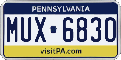 PA license plate MUX6830