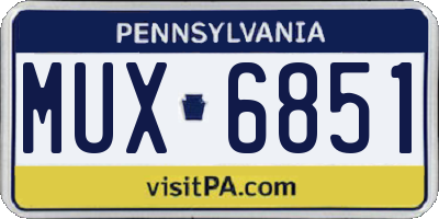 PA license plate MUX6851