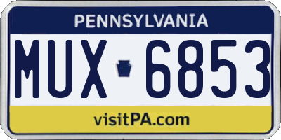 PA license plate MUX6853