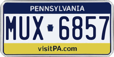PA license plate MUX6857