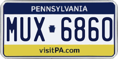 PA license plate MUX6860