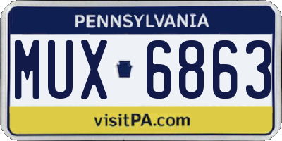 PA license plate MUX6863