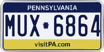 PA license plate MUX6864
