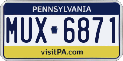 PA license plate MUX6871