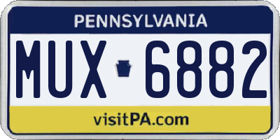 PA license plate MUX6882
