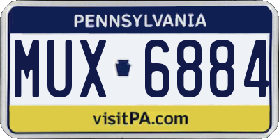 PA license plate MUX6884