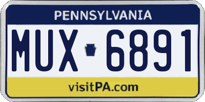 PA license plate MUX6891