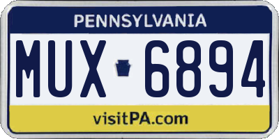 PA license plate MUX6894