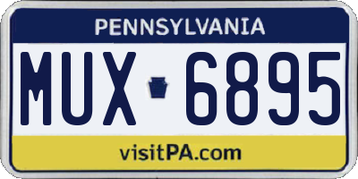 PA license plate MUX6895