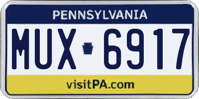 PA license plate MUX6917