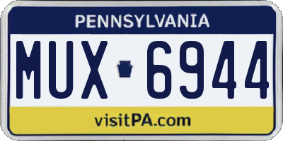 PA license plate MUX6944