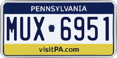 PA license plate MUX6951
