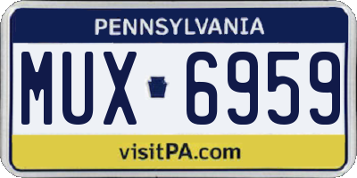 PA license plate MUX6959