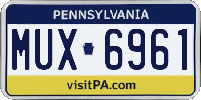 PA license plate MUX6961