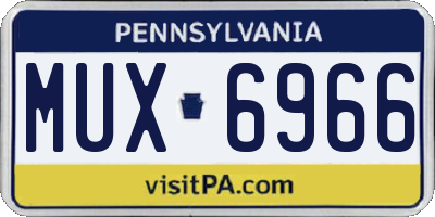 PA license plate MUX6966
