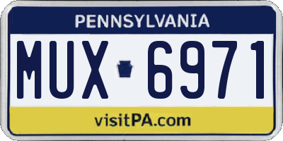 PA license plate MUX6971