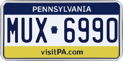 PA license plate MUX6990