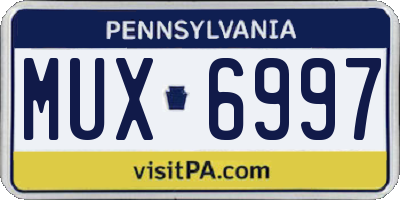 PA license plate MUX6997