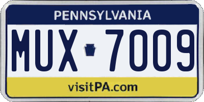 PA license plate MUX7009