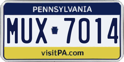 PA license plate MUX7014
