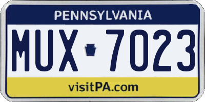 PA license plate MUX7023